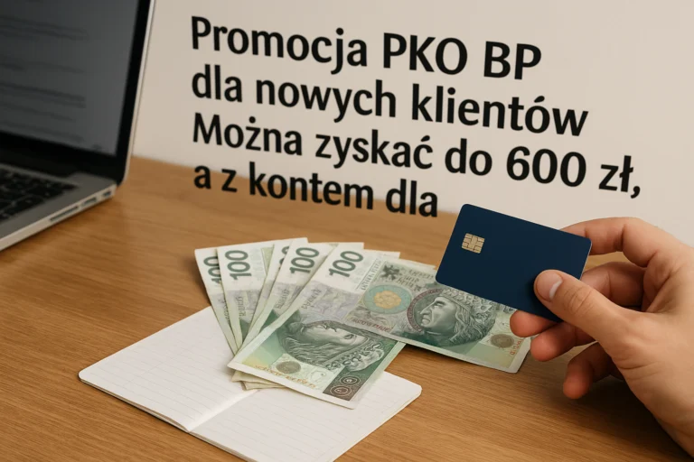 Promocja PKO BP dla nowych klientów. Można zyskać do 600 zł, a z kontem dla