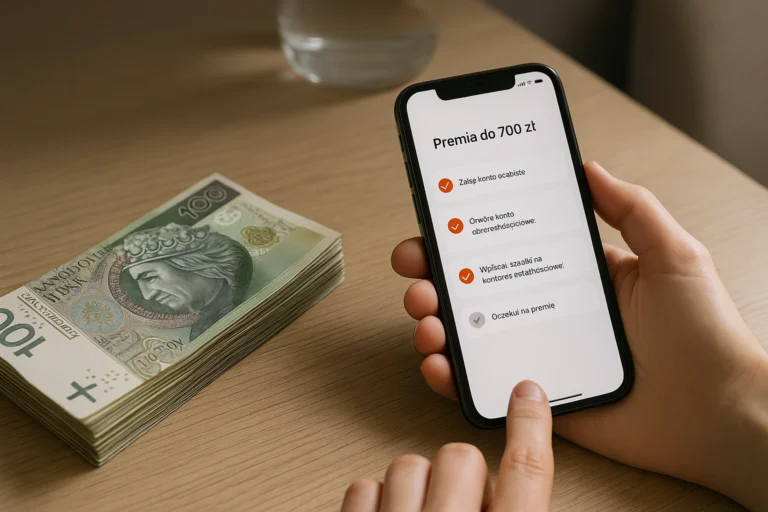 ING oferuje nawet 700 zł dla nowych klientów. W aplikacji widać kolejne kroki